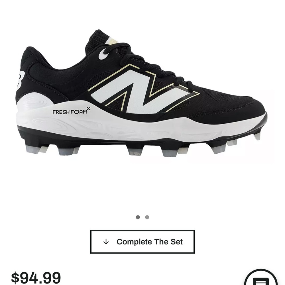 New Balance Black and White Sports Cleats